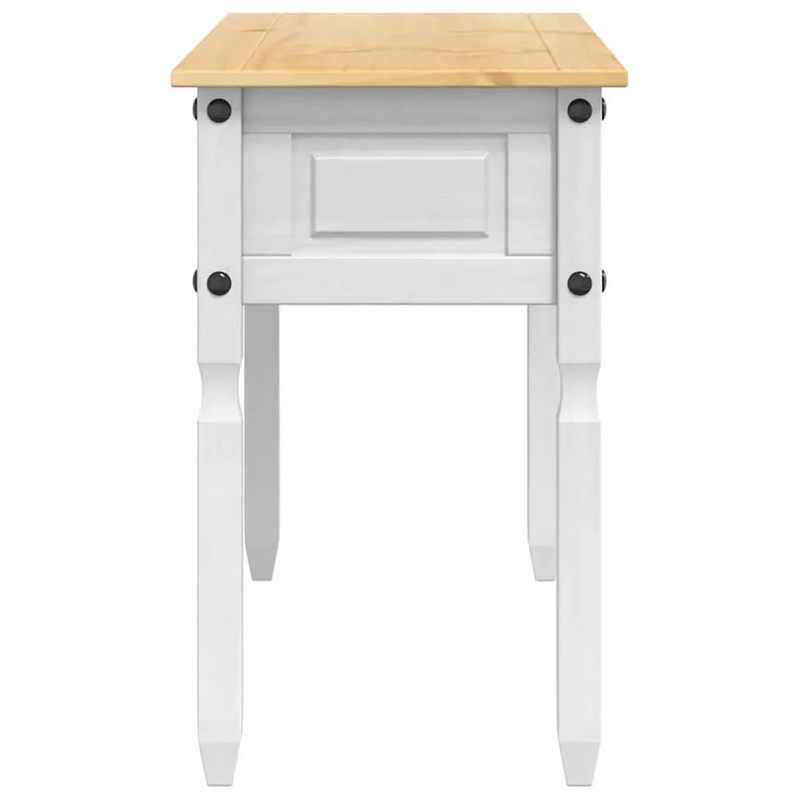 Table d'appoint Corona Blanc 115 x 46 x 73 cm Pin massif - 5