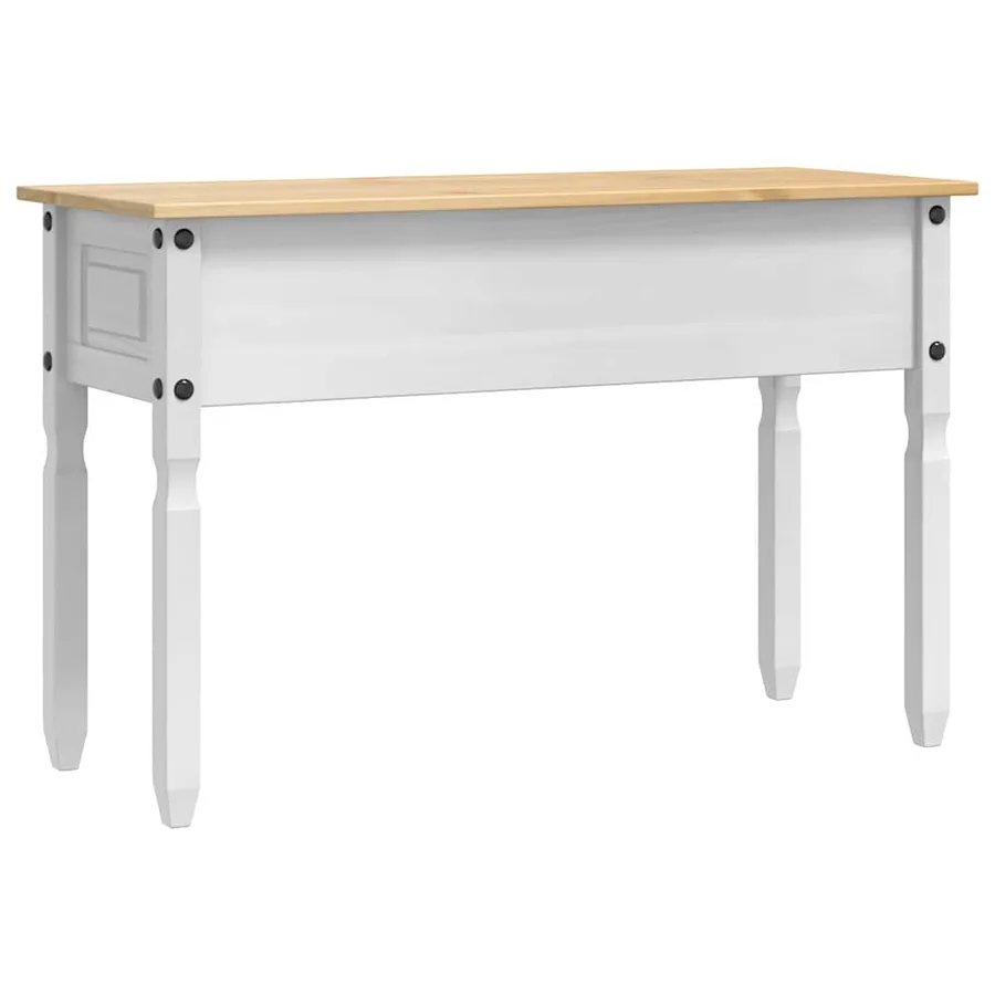 Table d'appoint Corona Blanc 115 x 46 x 73 cm Pin massif - 6
