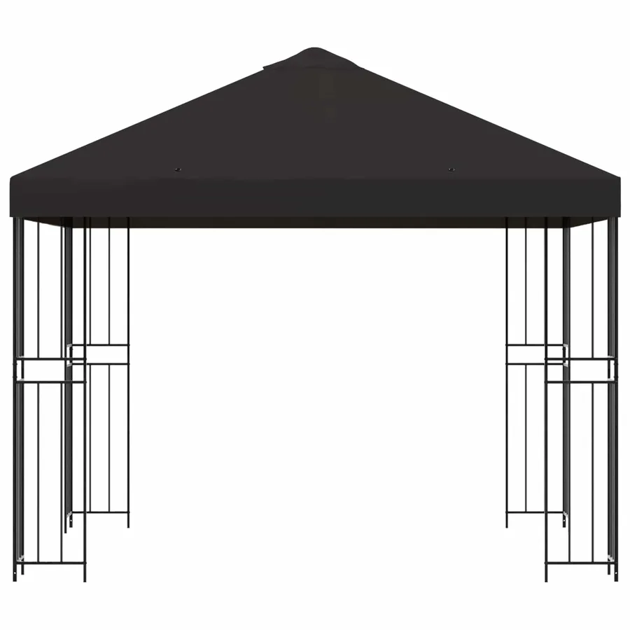 Pavillon 3 x 3 m Anthracite Polyester et Acier 190 gsm - 4