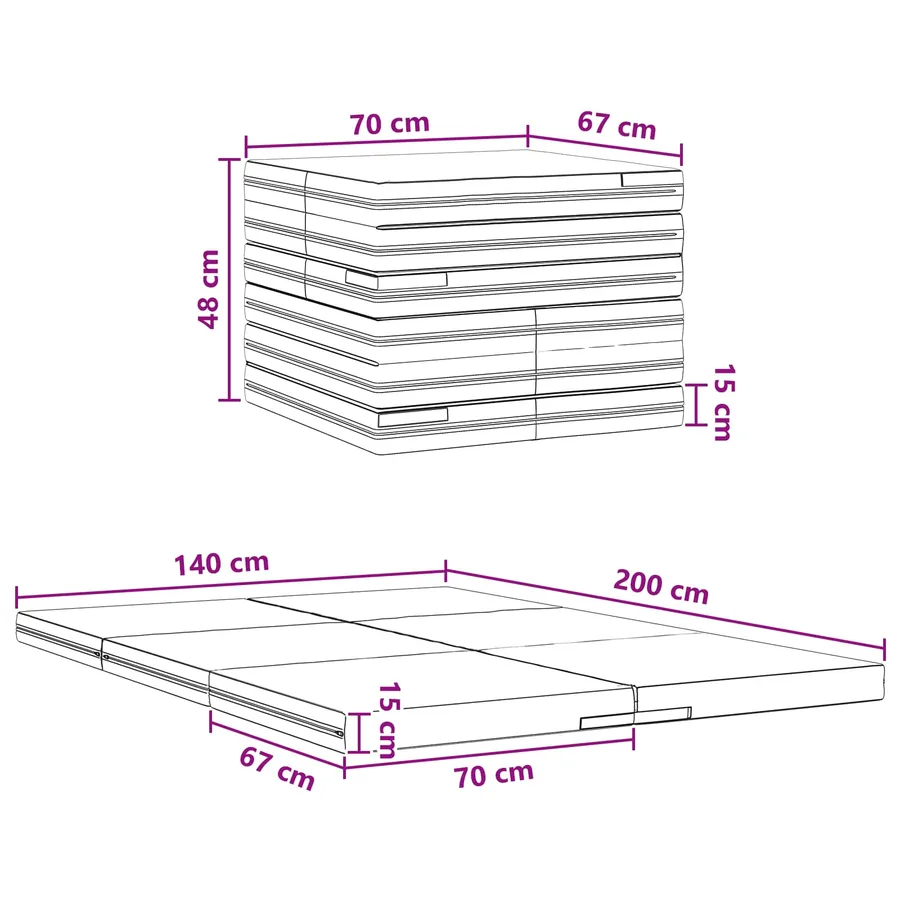 Canapé-lit pliable 140 x 67 x 45 cm Gris foncé - 11