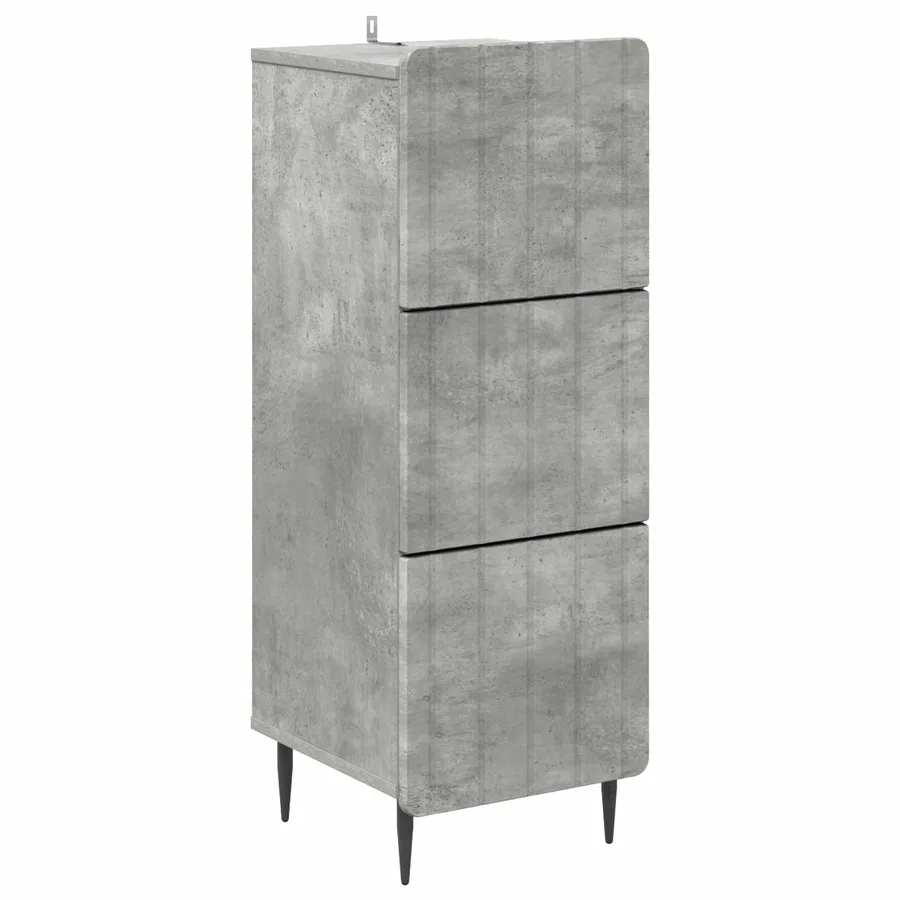 Armoire à tiroirs Gris béton 33 x 34,5 x 92 cm - 2