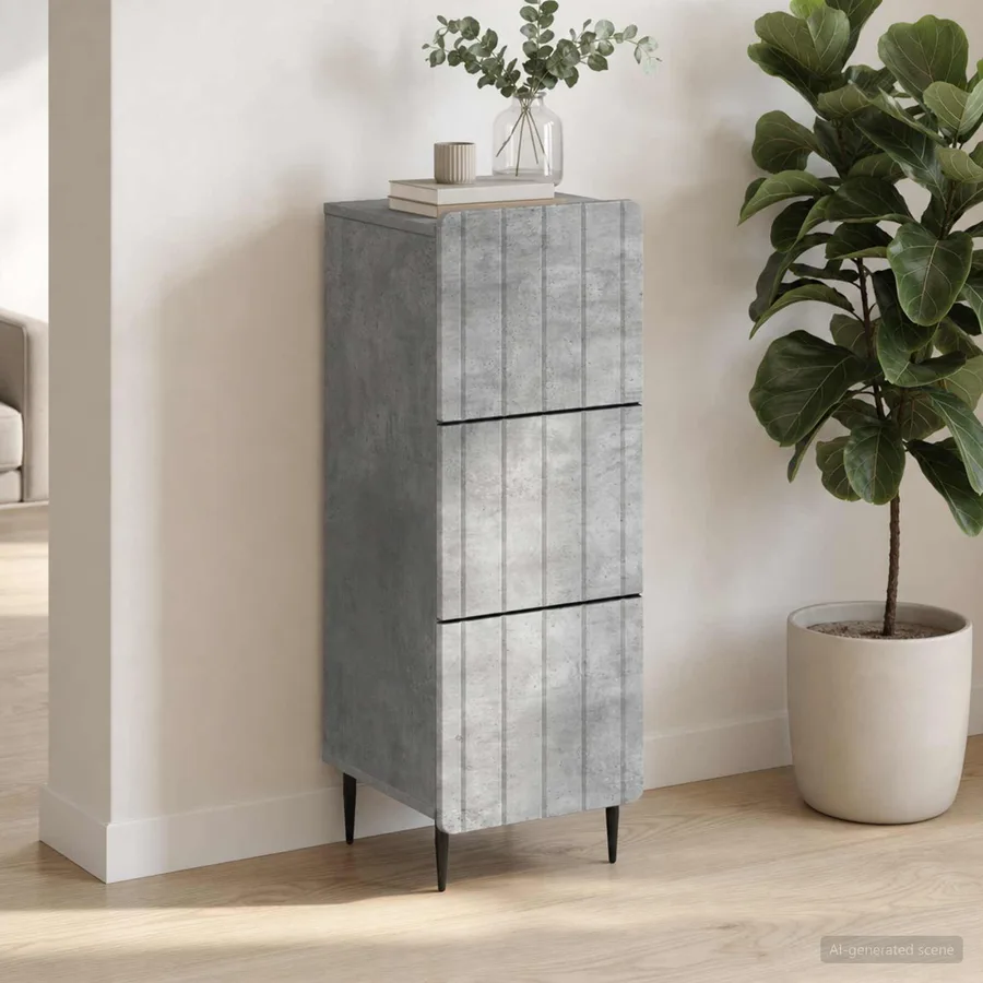 Armoire à tiroirs Gris béton 33 x 34,5 x 92 cm - 4