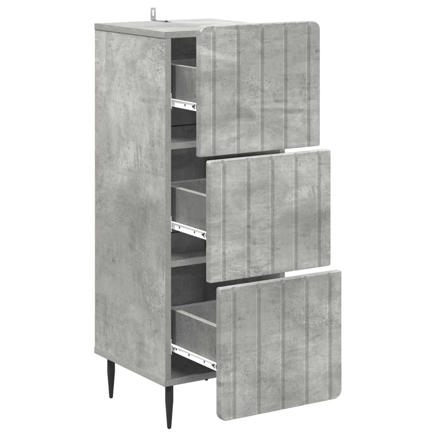 Armoire à tiroirs Gris béton 33 x 34,5 x 92 cm - 5