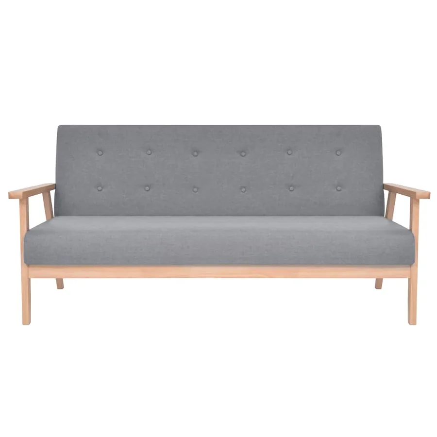 Ensemble de canapés 2 pcs Tissu Gris clair - 3
