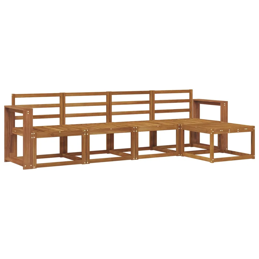 Ensemble de canapés d'extérieur 5 pcs Naturel - 2