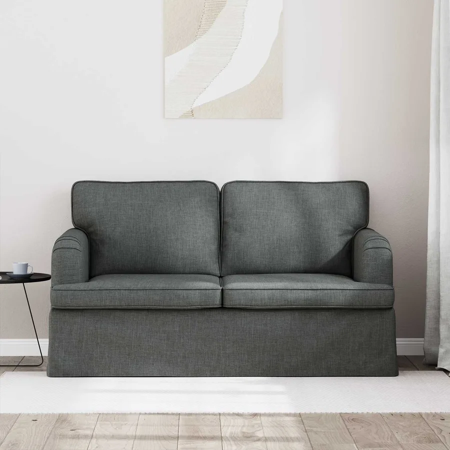 Canapé Gris foncé 144 x 80 x 85 cm tissu - 3
