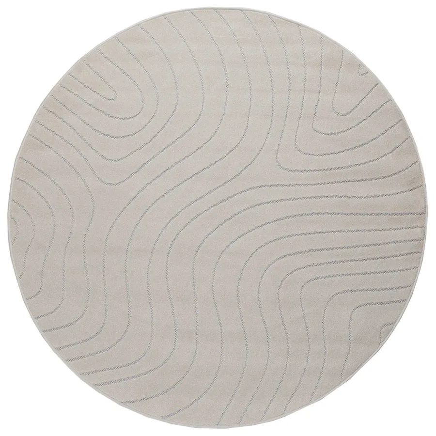 Tapis de surface Rond PALMERAS Crème Ø 120 CM Polyester - 2