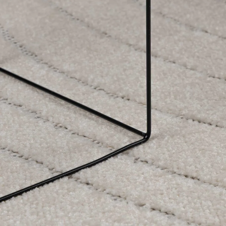 Tapis de surface Rond PALMERAS Crème Ø 120 CM Polyester - 6