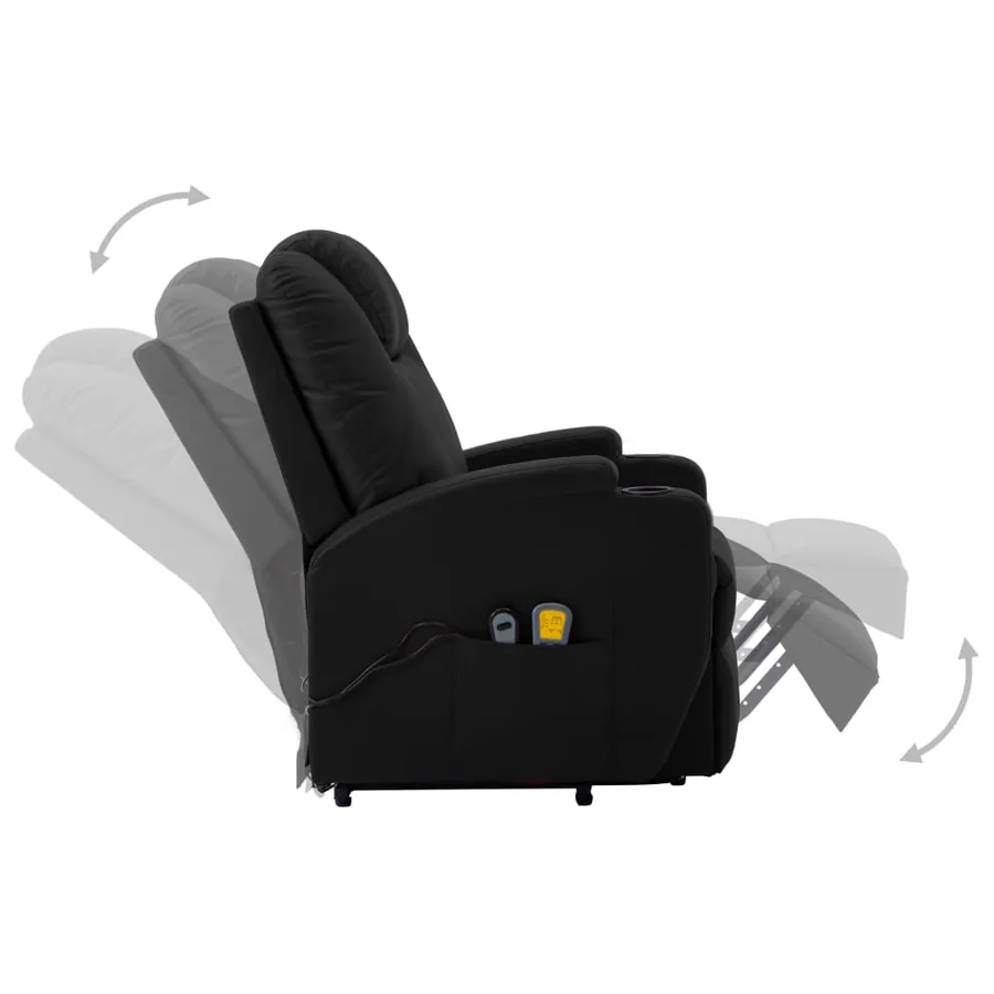 Fauteuil de massage Noir Similicuir - 4