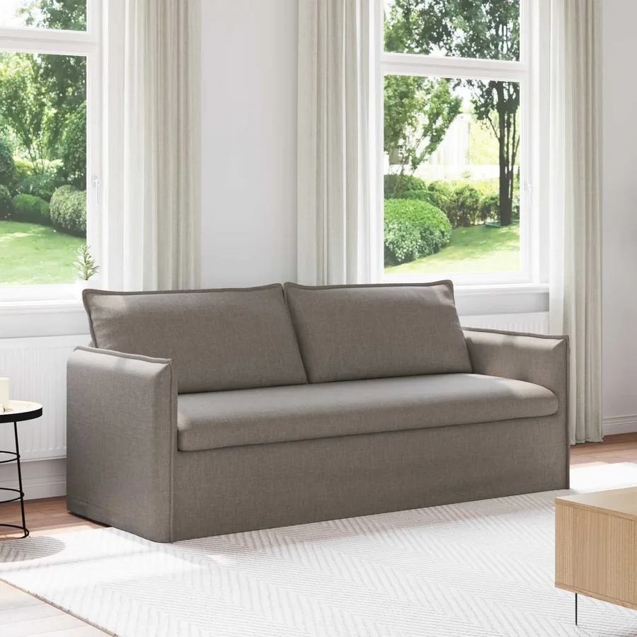 Canapé Taupe 196 x 82 x 85 cm tissu