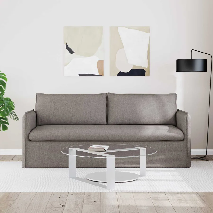 Canapé Taupe 196 x 82 x 85 cm tissu - 3