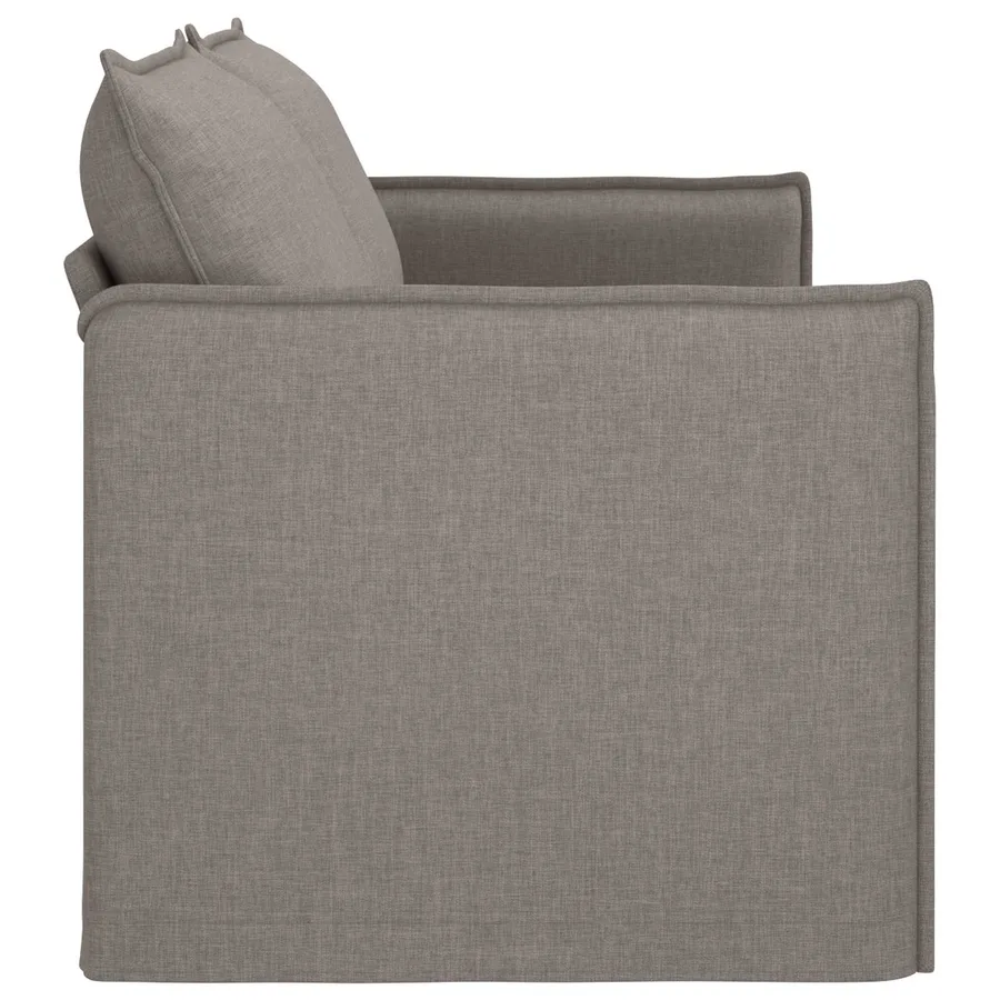 Canapé Taupe 196 x 82 x 85 cm tissu - 5