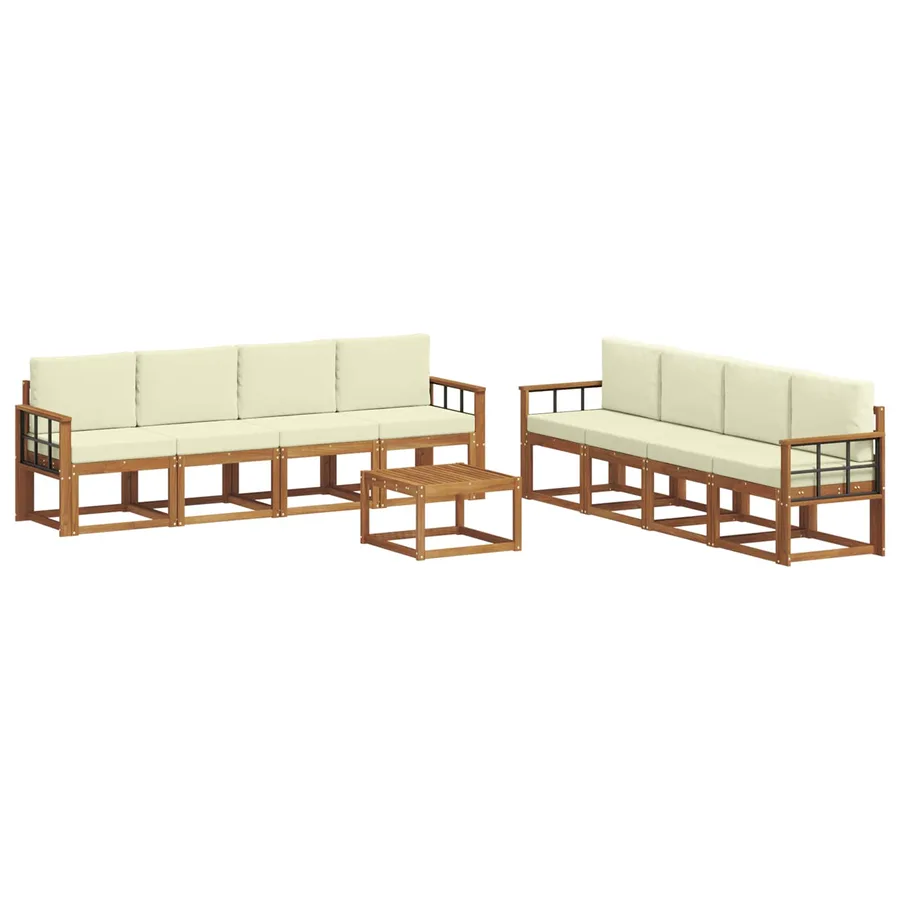 Ensemble de canapés d'extérieur 9 pcs Naturel et Crème - 2