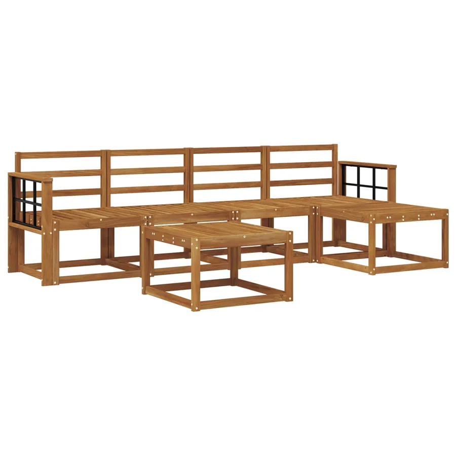 Ensemble de canapés d'extérieur 6 pcs Naturel - 2