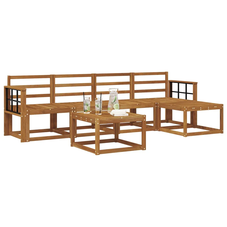 Ensemble de canapés d'extérieur 6 pcs Naturel - 3