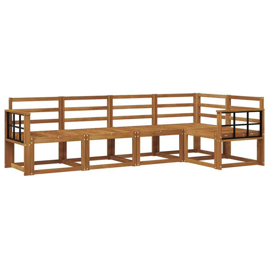 Ensemble de canapés d'extérieur 5 pcs Naturel - 2