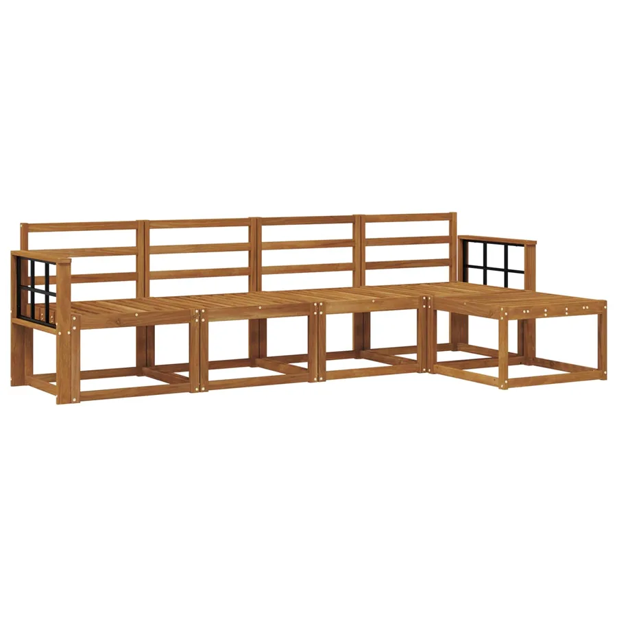 Ensemble de canapés d'extérieur 5 pcs Naturel - 2