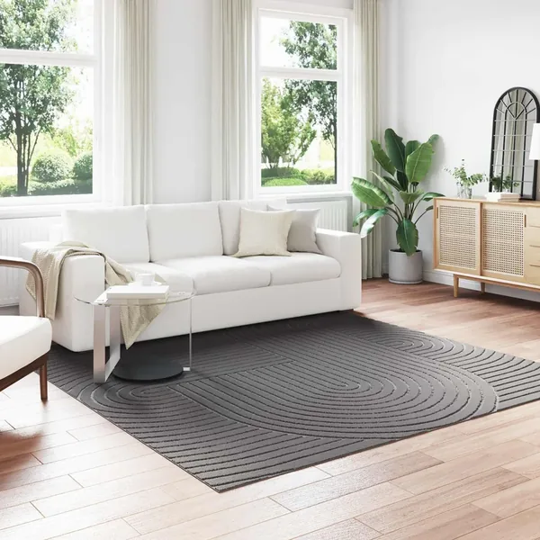 Tapis de surface PALMERAS Anthracite 240 x 240 cm Polyester