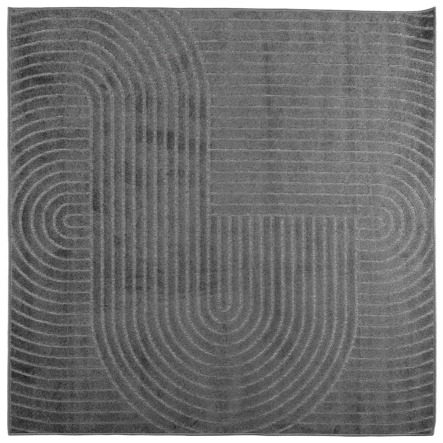 Tapis de surface PALMERAS Anthracite 240 x 240 cm Polyester - 2