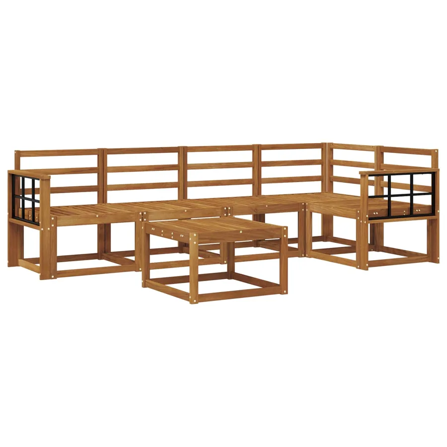 Ensemble de canapés d'extérieur 6 pcs Naturel - 2
