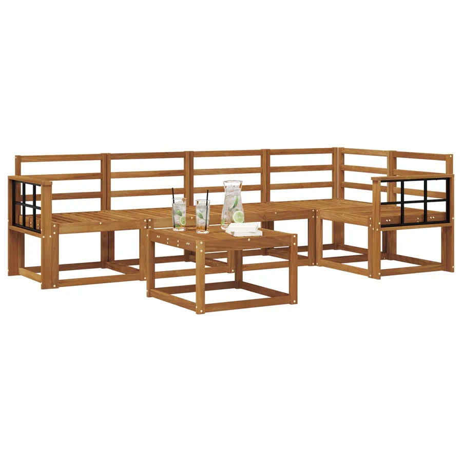 Ensemble de canapés d'extérieur 6 pcs Naturel - 3