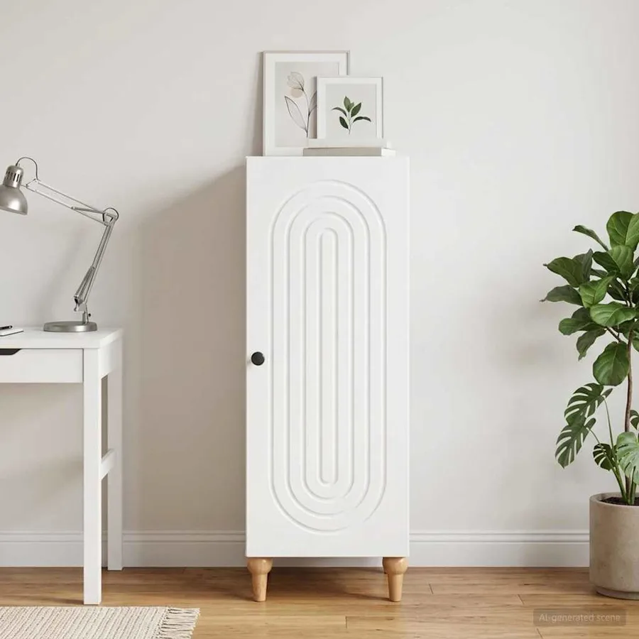 Buffet Blanc 33 x 34,5 x 90 cm Bois d'ingénierie - 4