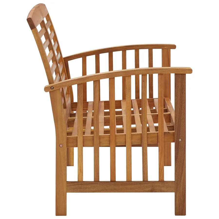 Salon de jardin 3 pcs Bois d'acacia solide - 5