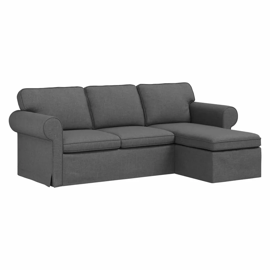 Canapé Gris foncé 215 x 138 x 80 cm tissu - 2