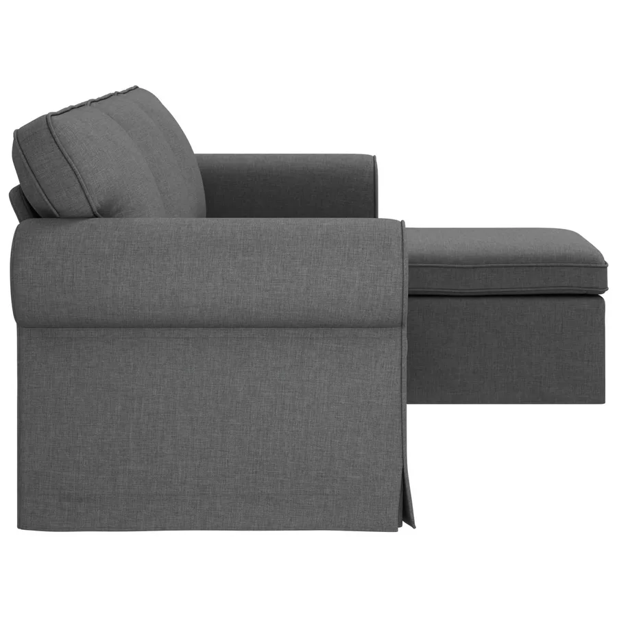 Canapé Gris foncé 215 x 138 x 80 cm tissu - 5