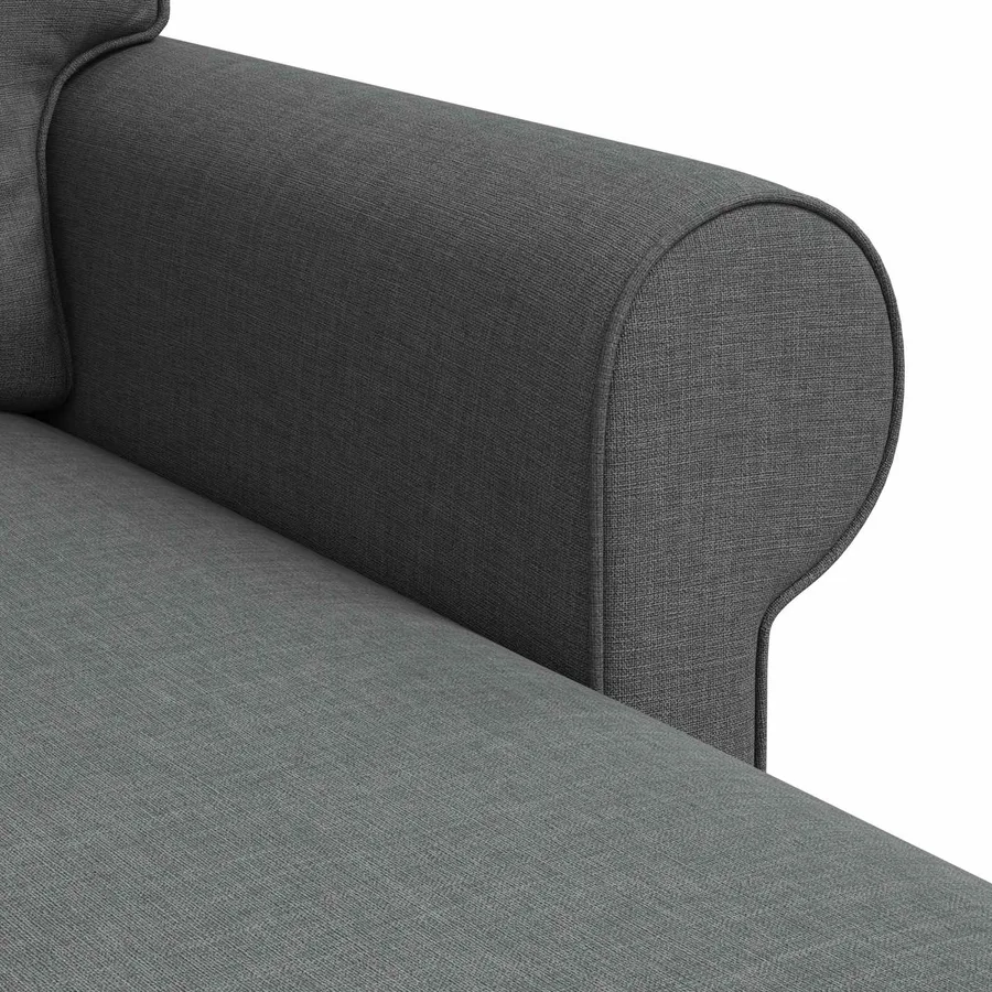 Canapé Gris foncé 215 x 138 x 80 cm tissu - 7