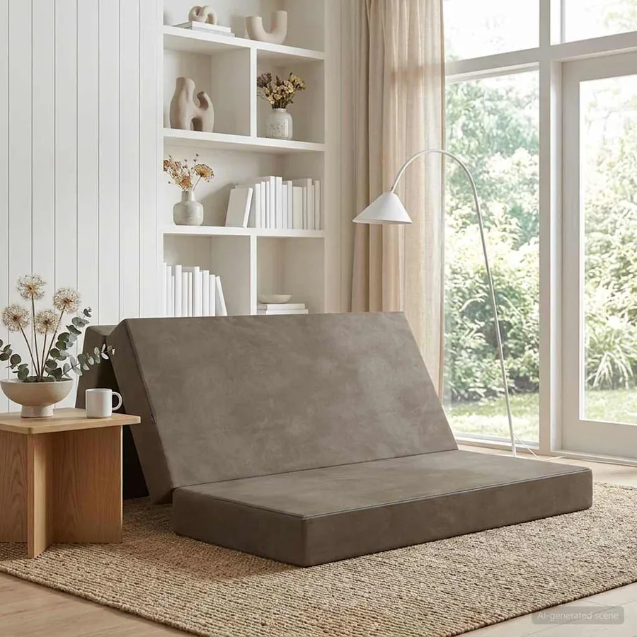 Canapé-lit pliable 120 x 67 x 45 cm Gris clair
