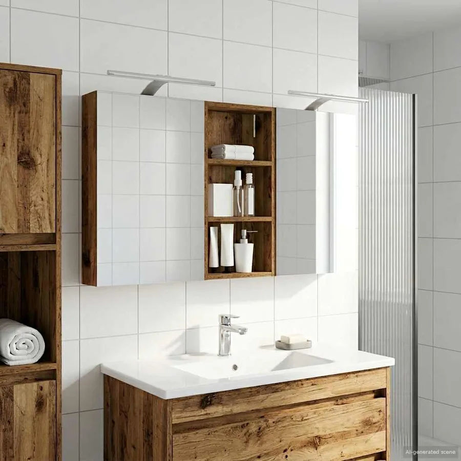 Ensemble de Meubles de Salle de Bain 3 pcs 110 x 10,5 x 60,5 cm - 4