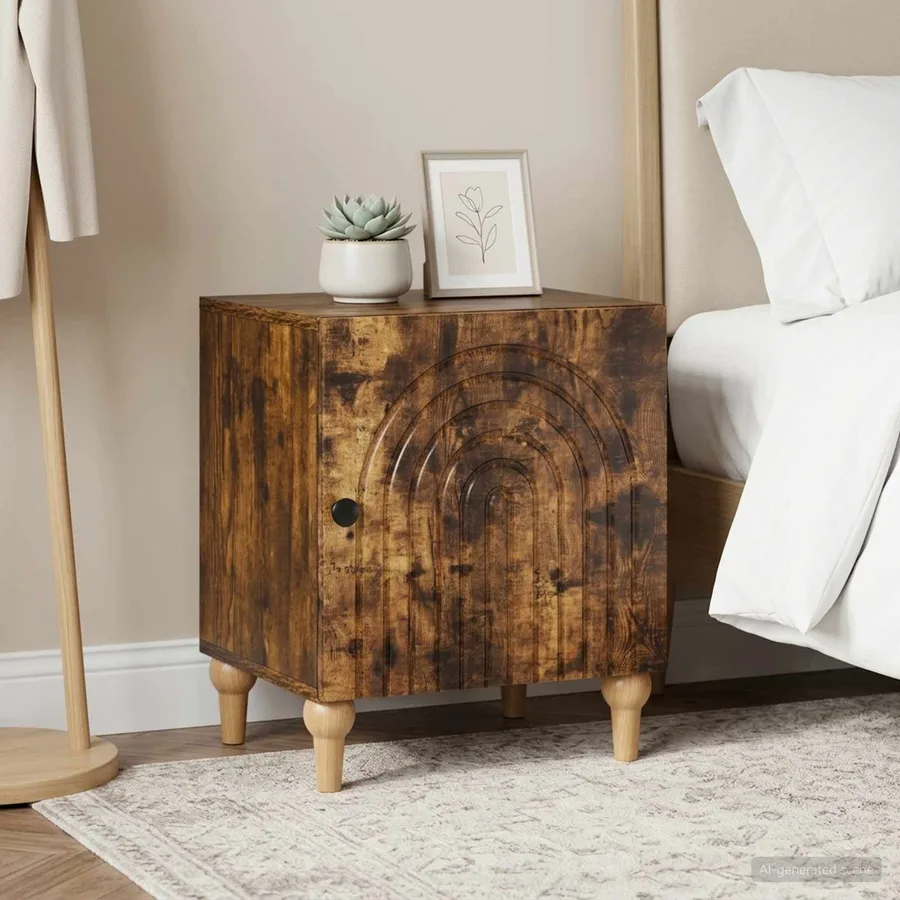 Cabinet de chevet 2 pcs Chêne fumé 43 x 34,5 x 50 cm - 4