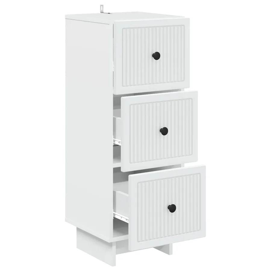 Armoire à tiroirs Blanc 33 x 34,5 x 90 cm Bois d'ingénierie - 5