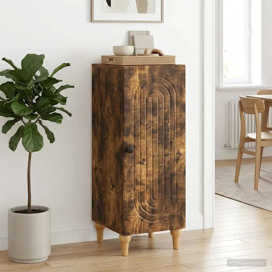 Buffet Chêne fumé 33 x 34,5 x 90 cm Bois d'ingénierie - 4