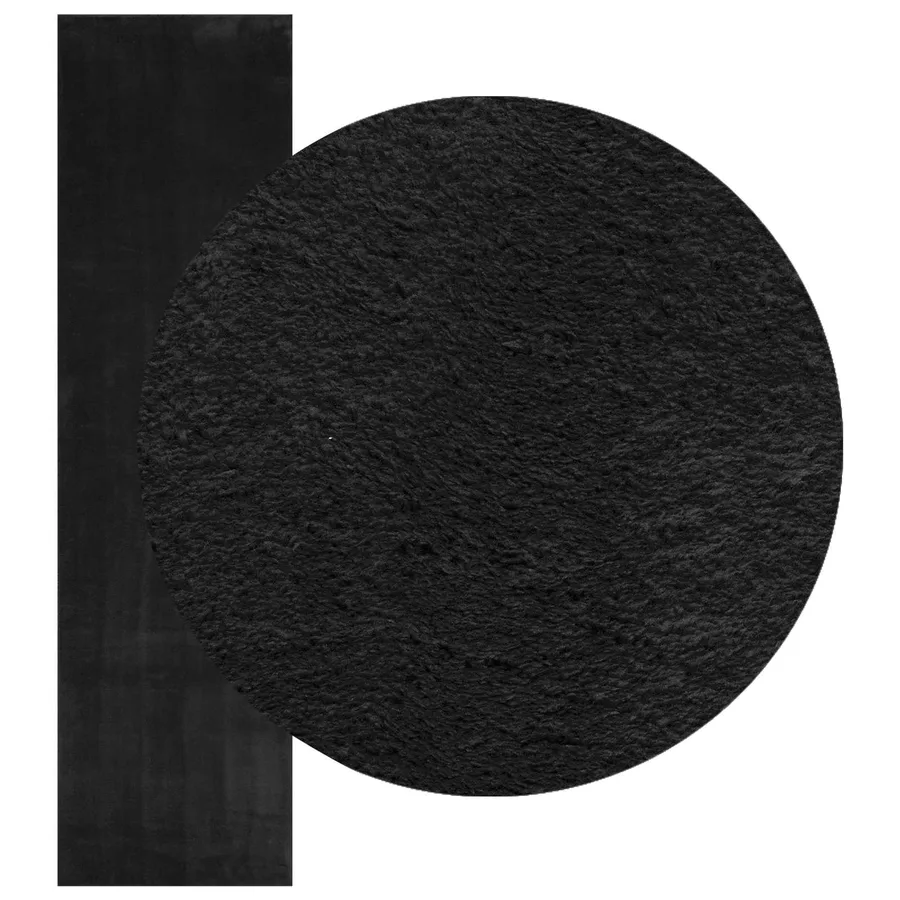 Tapis doux à poils moyens et lavable HUARTE Noir 1000 x 80 cm - 3