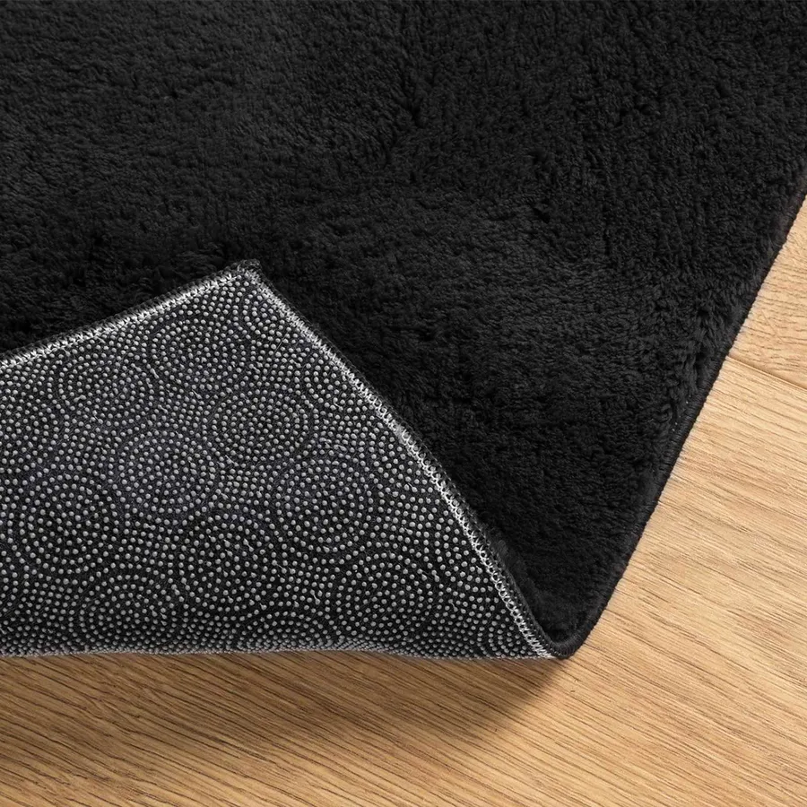 Tapis doux à poils moyens et lavable HUARTE Noir 1000 x 80 cm - 4