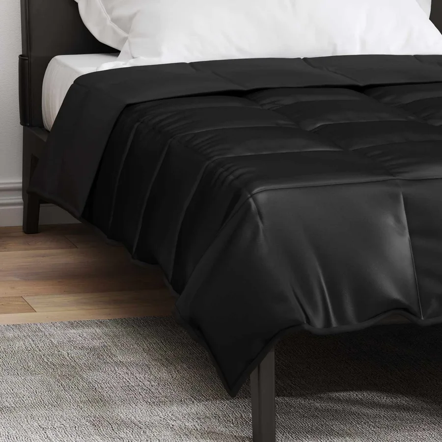 Duvet d'été simple 155 x 200 cm 200 gsm Noir - 4