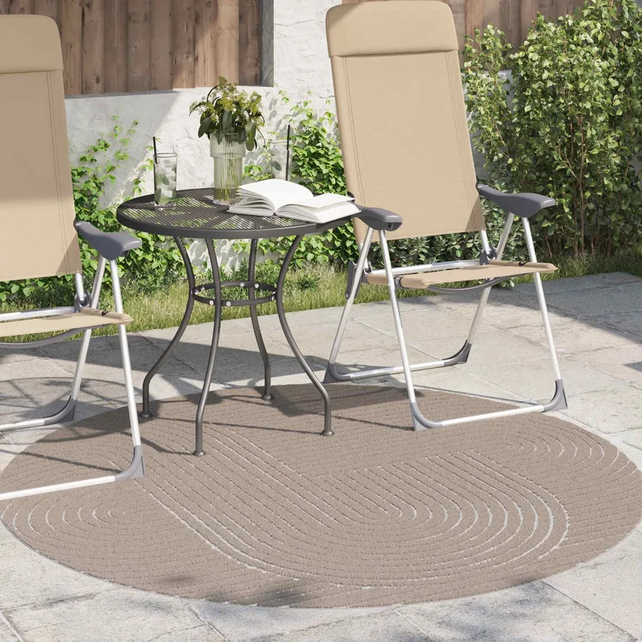 Tapis de surface Rond PALMERAS Beige Ø 200 CM Polyester - 3