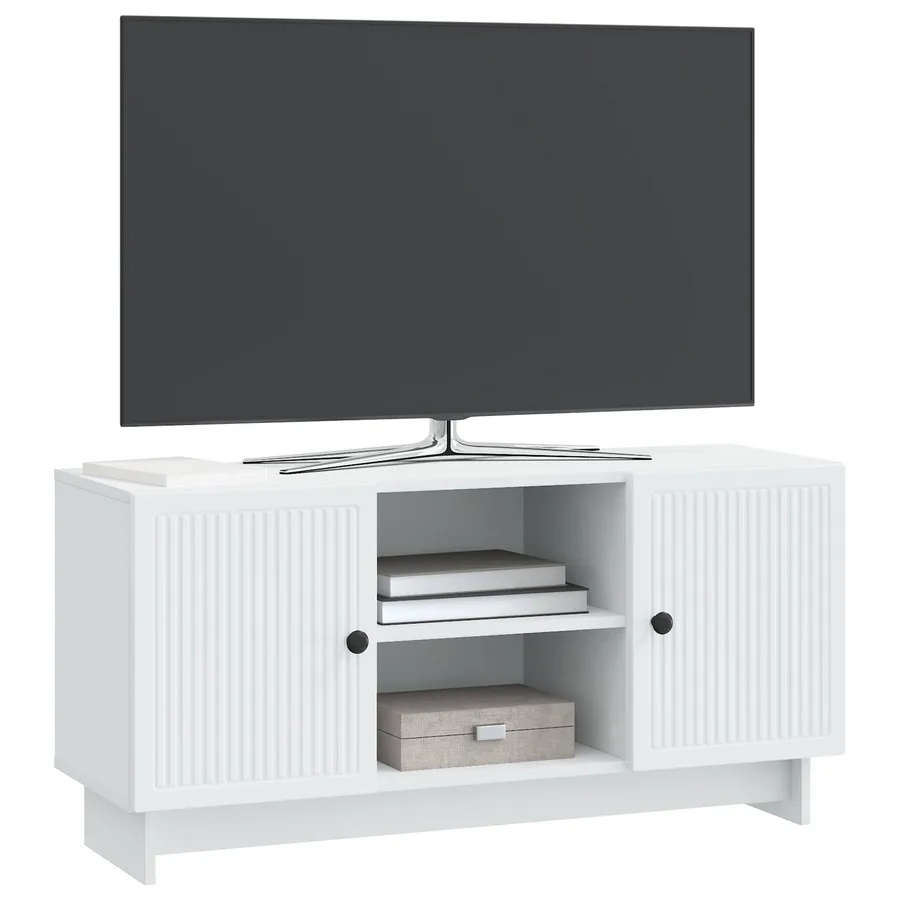 Meuble TV 102 x 34,5 x 50 cm Blanc Bois d'ingénierie - 3