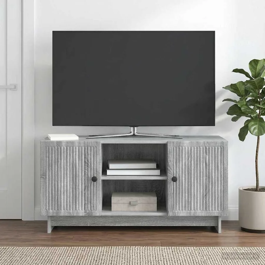 Meuble TV 102 x 34,5 x 50 cm Sonoma gris Bois d'ingénierie - 4
