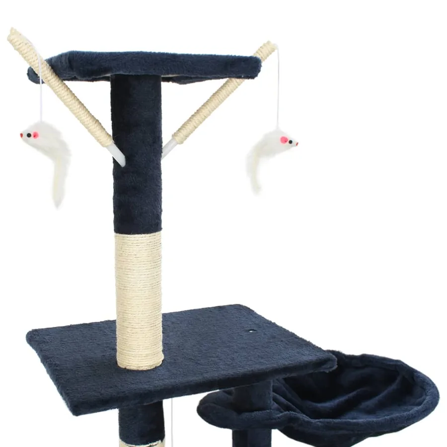 Arbre à chat avec griffoirs en sisal 230-250 cm Bleu - 5