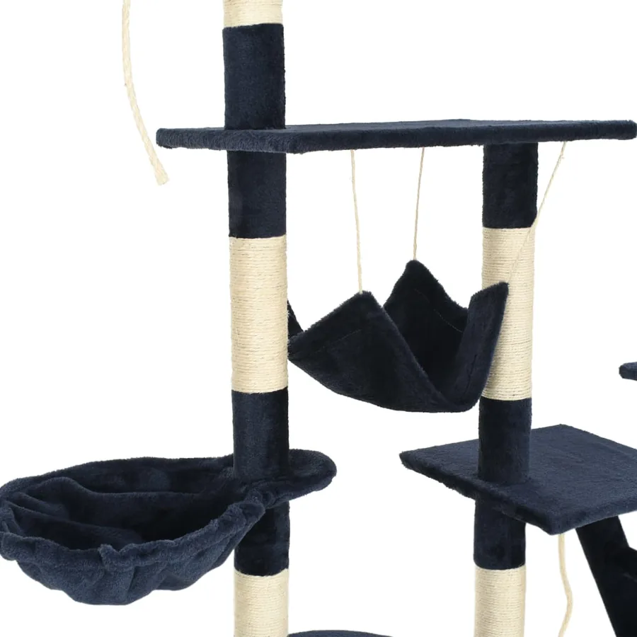 Arbre à chat avec griffoirs en sisal 230-250 cm Bleu - 6