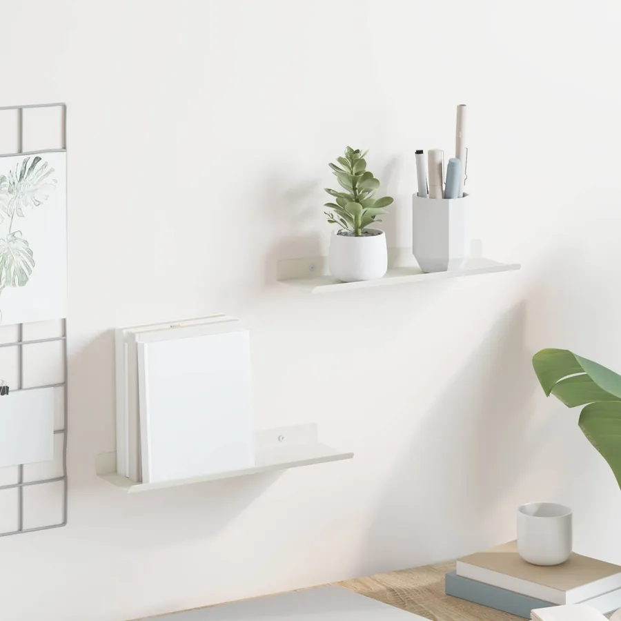 Étagère flottante 2 pcs Blanc 30 x 9 x 2,5 cm Acier
