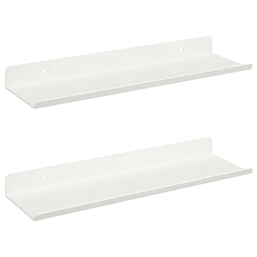 Étagère flottante 2 pcs Blanc 30 x 9 x 2,5 cm Acier - 2