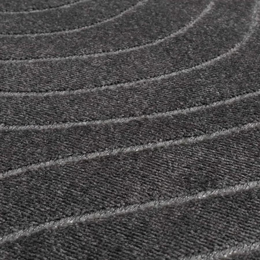 Tapis de surface Rond PALMERAS Anthracite Ø 160 CM Polyester - 7