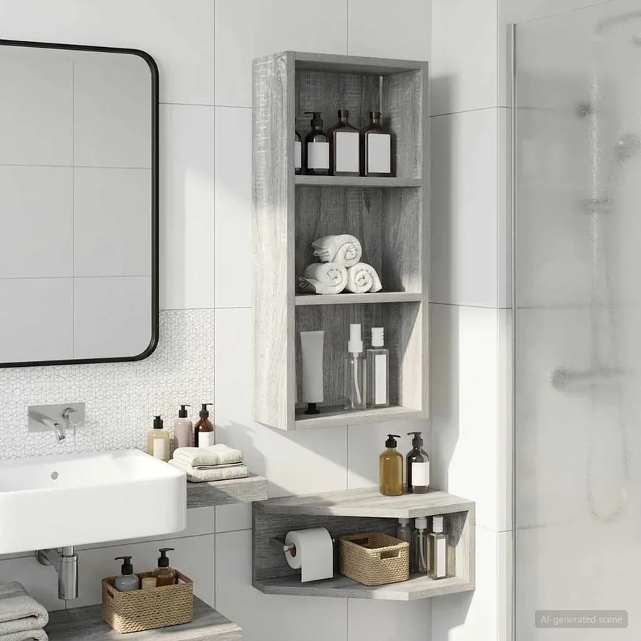 Armoire murale de salle de bain Gris Sonoma 30 x 14 x 70 cm