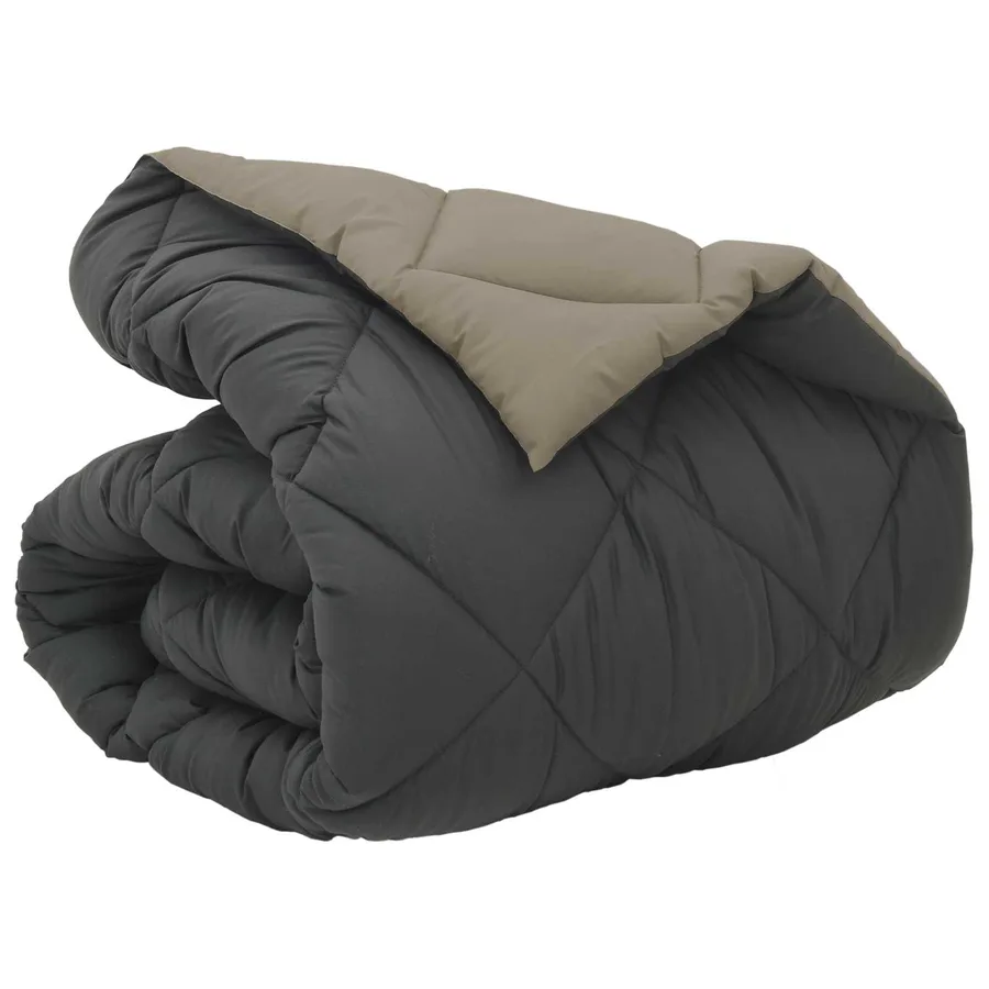 Duvet d'hiver Gris clair et anthracite 135 x 200 cm Microfibre - 2