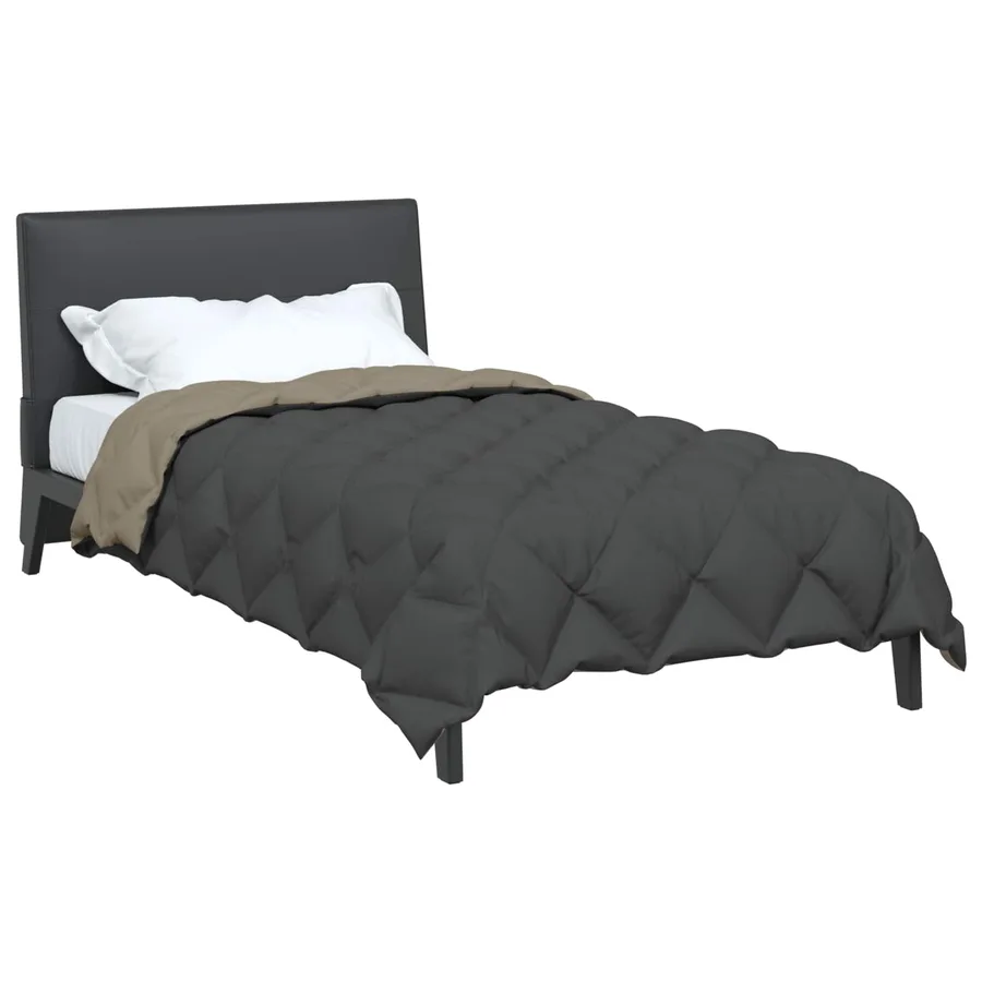 Duvet d'hiver Gris clair et anthracite 135 x 200 cm Microfibre - 3