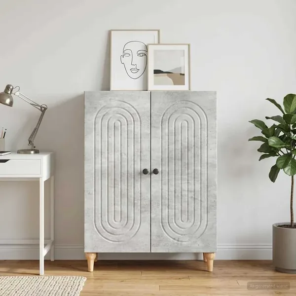 Buffet Gris béton 66 x 34,5 x 90 cm Bois d'ingénierie